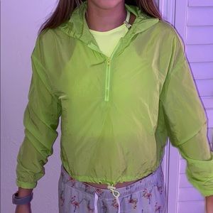 Neon cropped wind breaker